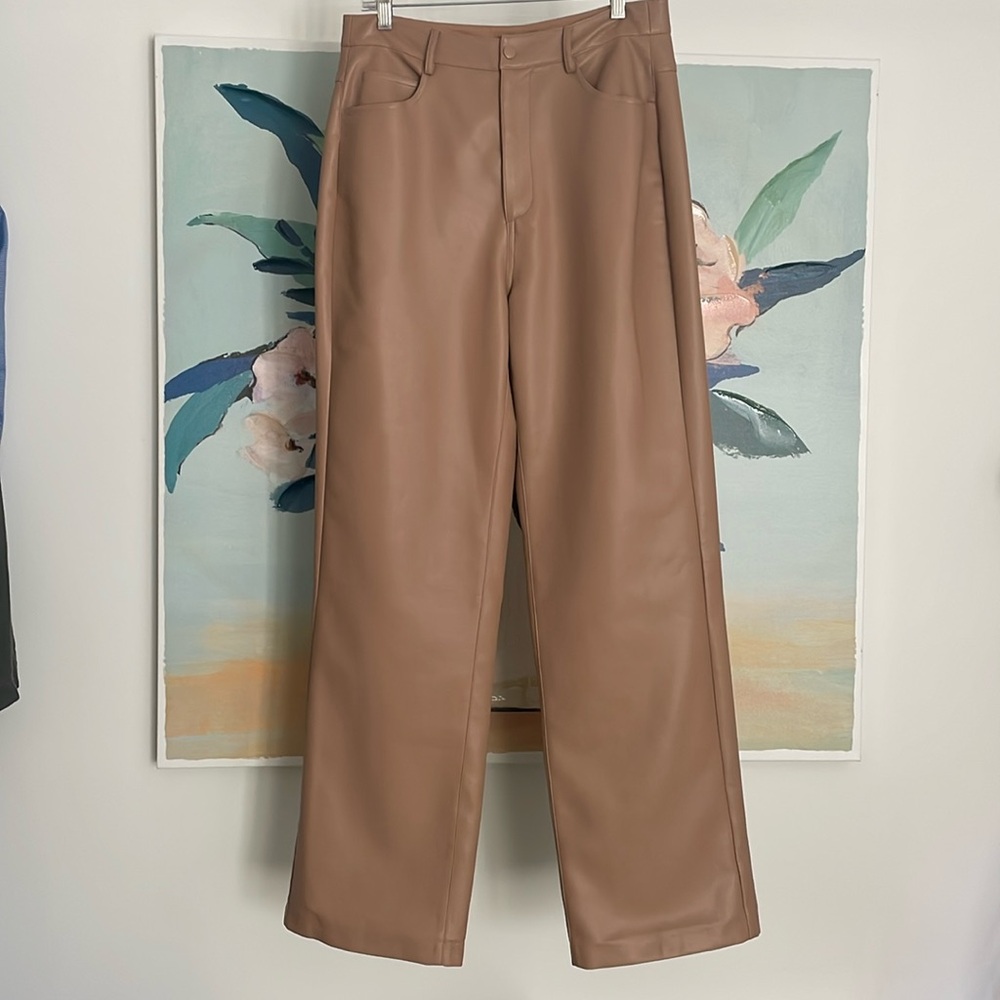 Wayf faux leather pants